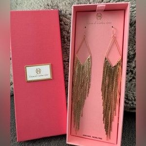 NEW House of Harlow 1960 earrings rose gold tone.